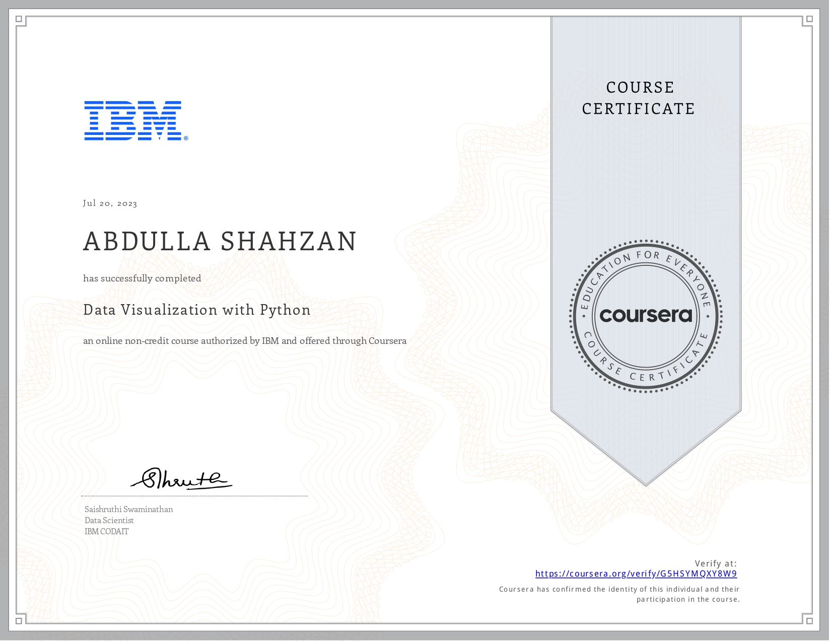 certificate